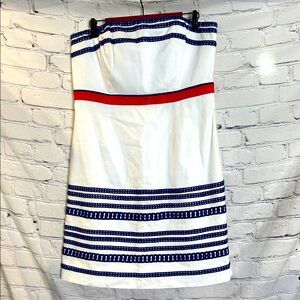 Vineyard Vines Red White & Blue Strapless Dress Size 14 Excellent Condition